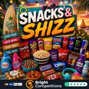 Snacks & Shizz! 30 Instant Wins & £50 Supermarket Voucher Main Prize