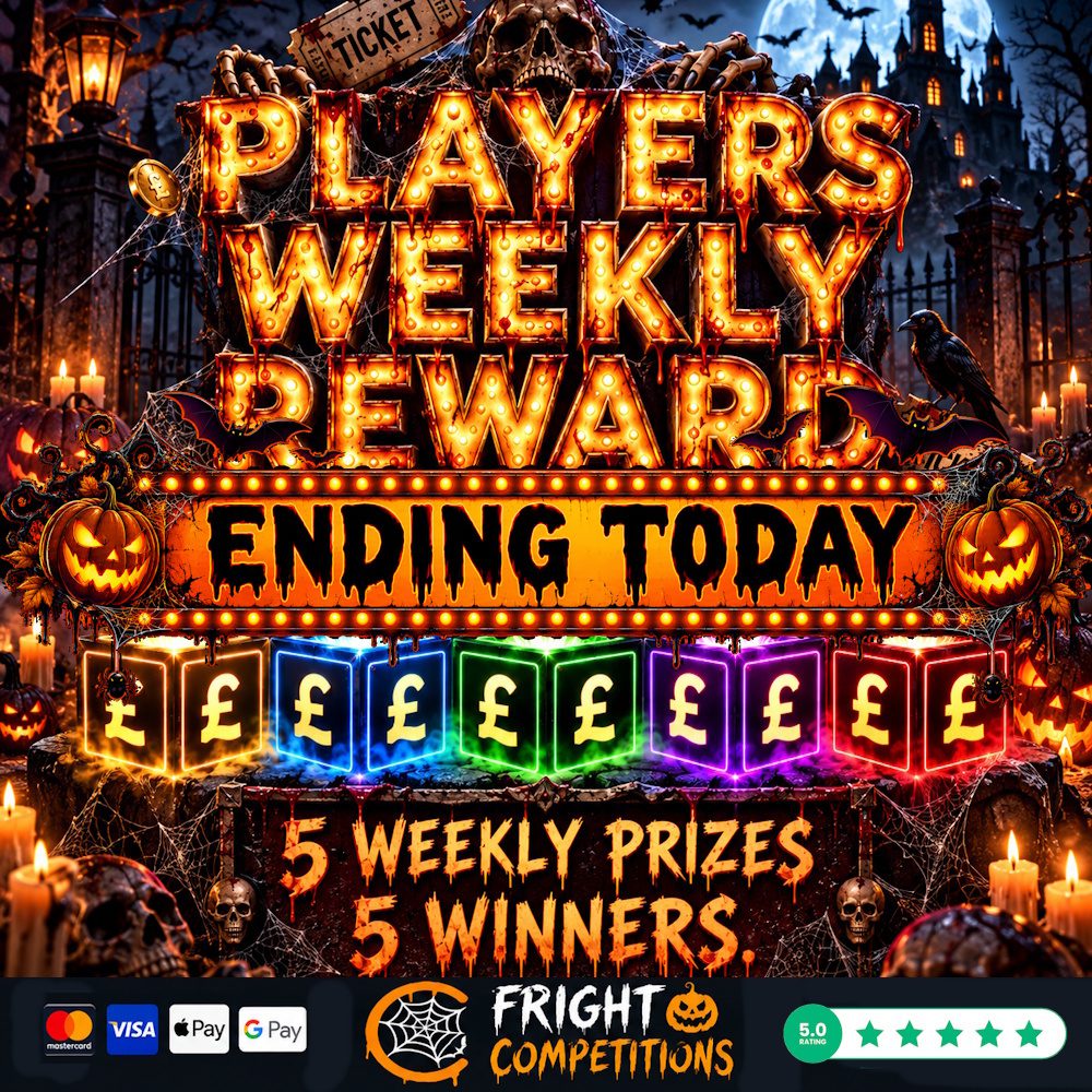 ENDING TODAY – Halloween Players Weekly Reward – 5 Prizes in 1 Draw #30
