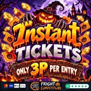 Halloween Instant Tickets - 420 Instant Wins & £50 Ticket Bundle End Prize - 3p Per Ticket