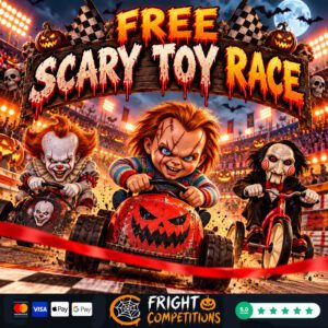 Free Scary Toy Race – One Ticket Each – 3x £10 Cash Winners