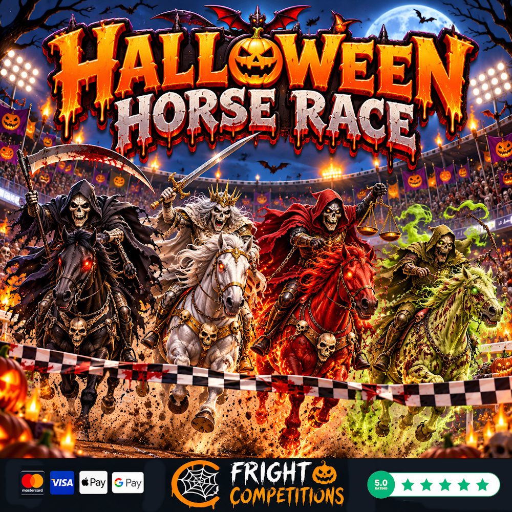 Free Halloween Horse Race – One Ticket Each – 3x £10 Cash Winners